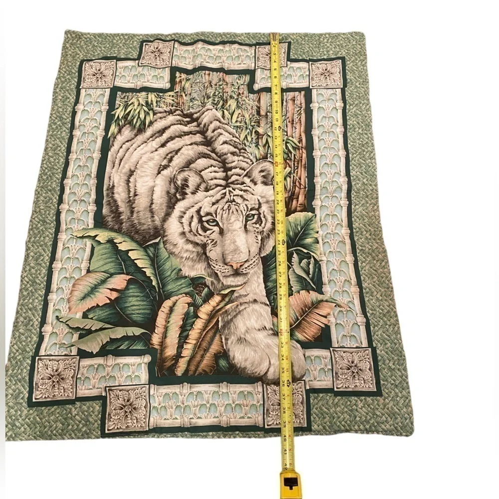 Fabric Quilted Tiger Wallhanging White Tiger on Back